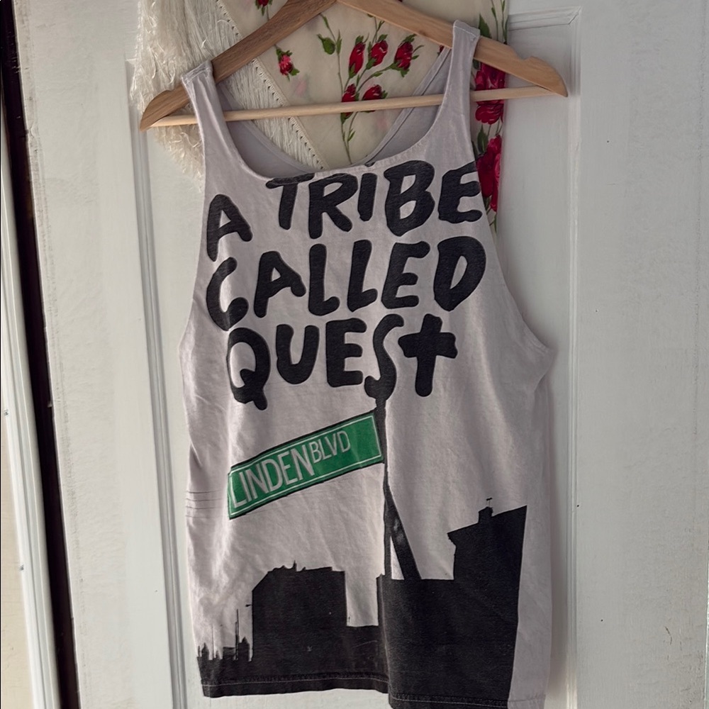 Vintage Gray and Black Graphic Tank Top